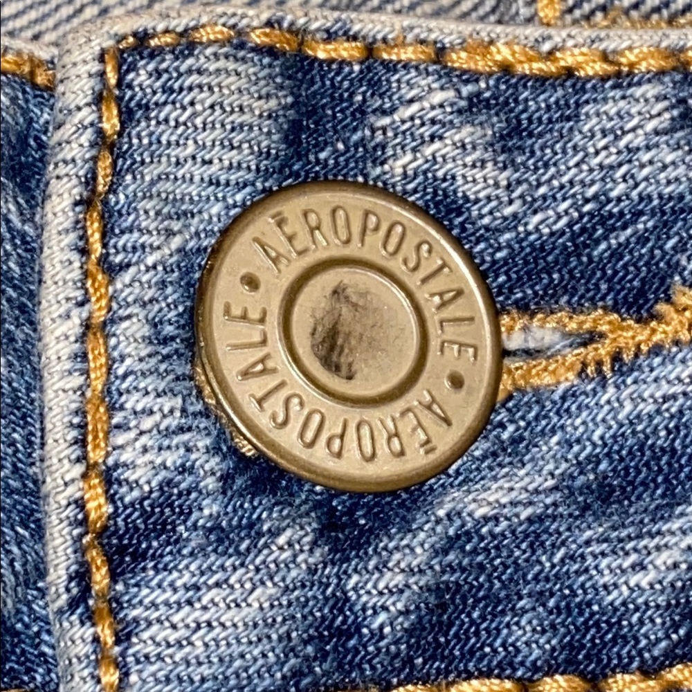 Aeropostale Size 7/8 Blue Straight Leg Jeans with Natural Fading - Picture 11 of 14